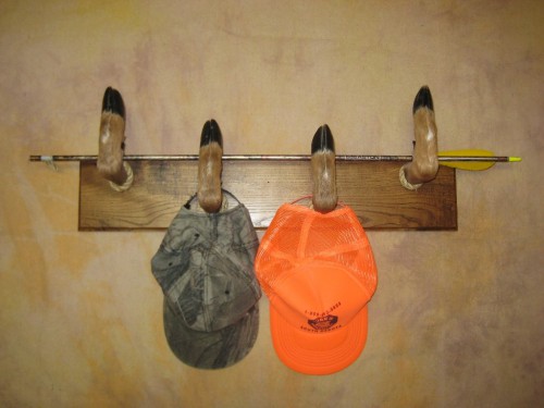 Deer hoof hat rack mount; Aberdeen, South Dakota